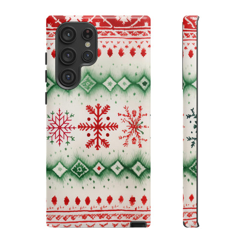 Icelandic Watercolor inspired by Christmas Sweaters - Impact Resistant Phone Case Samsung Galaxy S22 Ultra Glossy